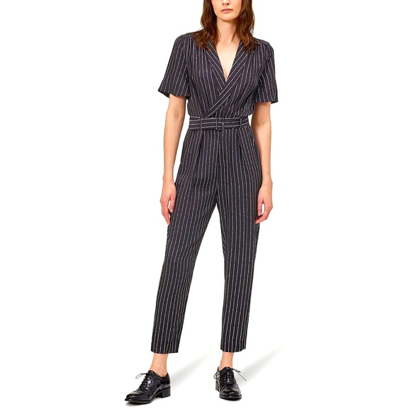 EQUIPMENT Scarvetta Speckled Stripe Jumpsuit, NWT, Size 8 - Picture 1 of 16